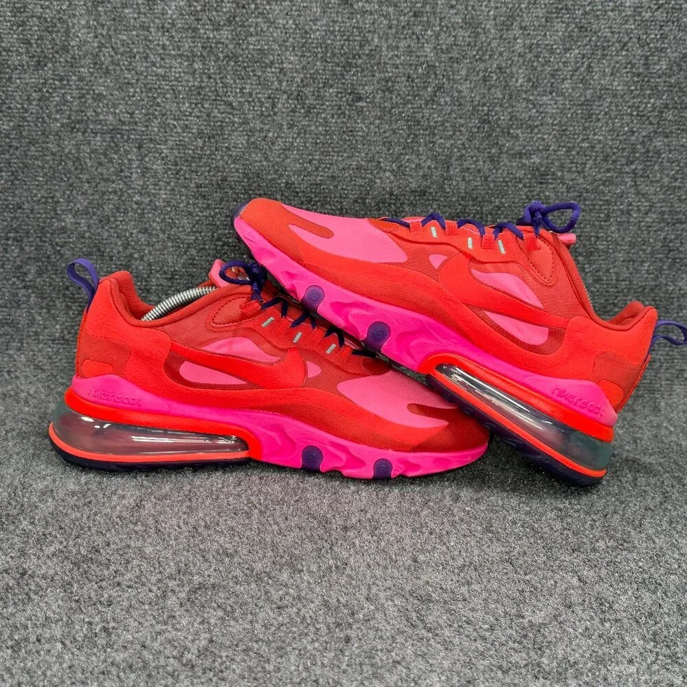Nike Air Max 270 React Running Shoe Mens Size 10.5 Electronic Music Red Athletic - Picture 8 of 13